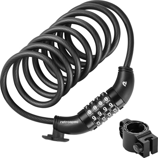 Grizzly Integrated Combo Cable Bike Lock - 8mm